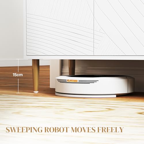 HOMCOM Sideboard Storage Cabinet with 3 Carved Line Doors and 5 Legs White - Image 8