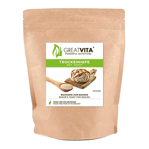 MeaVita levadura seca de panadería, levadura de pan, sin gluten, 500g en bolsa
