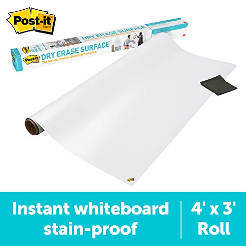 Post-it Dry Erase Whiteboard Film Surface for Walls, Doors, Tables, Chalkboards, Whiteboards,