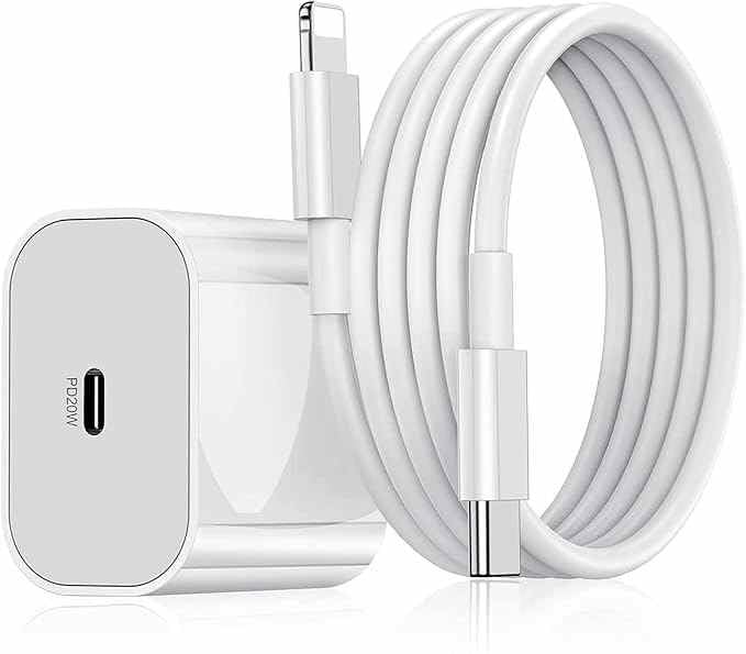 Image of iPhone Compatible 20W Fast Charger with Cable | PD Type-C Charger Adapter Compatible with iPhone 15, 14, 13, 12, 11 Series | Fast Charging USB-C Wall Charger