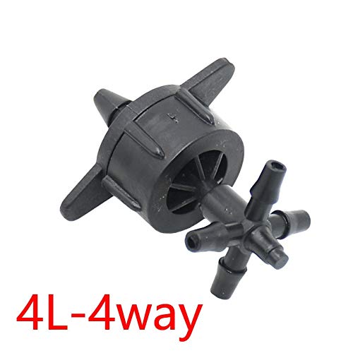 LXH-SH Easy to install 60PCS Greenhouse Drip Arrow 2L 4L 8L Dripper Water Debit Pressure Compensating Emitter 2-way 4-way Cross Water Splitter (Color : 4L 4 way)