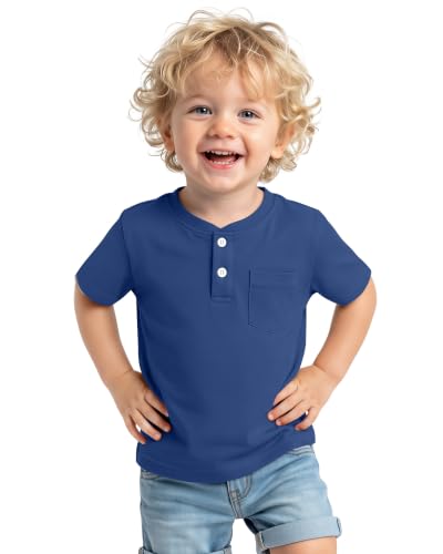 Image of Toddler Boys Cotton Henley T Shirts