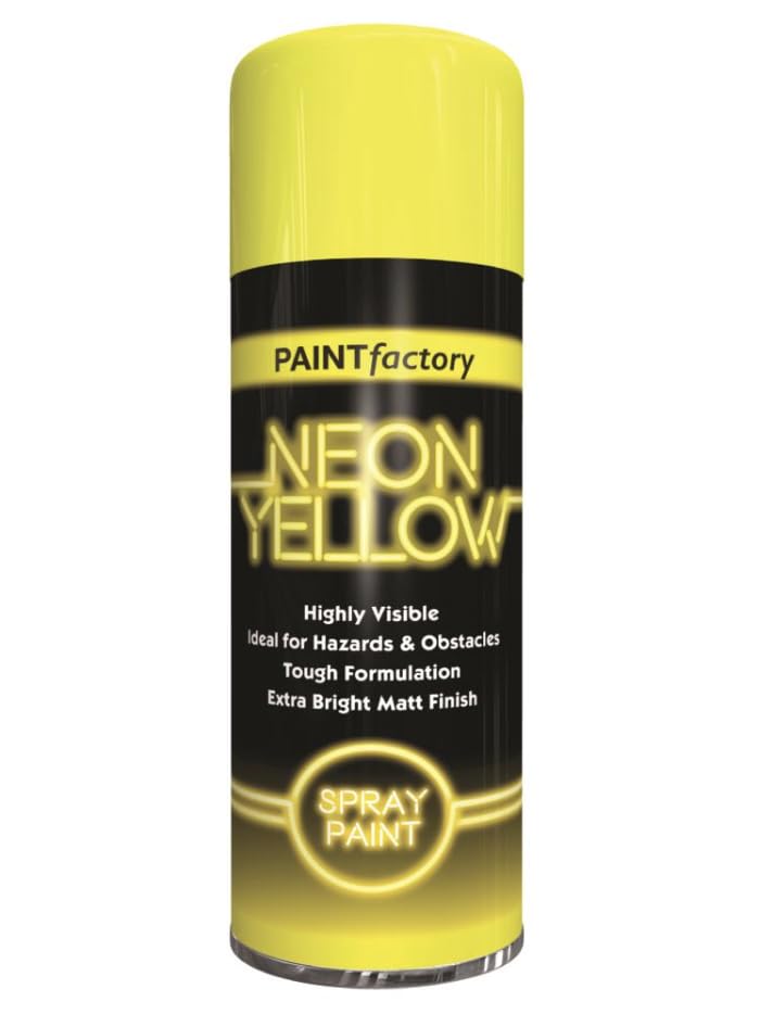 Paint Factory Neon Yellow Spray Paint 400ml Extra Bright Matt Finish