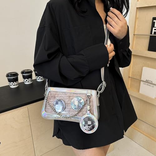 Anime Cosplay Ita Bag for Women Y2K Kawaii Laser Pink Crossbody with Chain Large Capacity PU Daily Essentials2