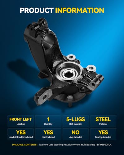Image of PHILTOP 1PC Front Steering Knuckle & Wheel Bearing Hub Assembly Fit for Ford Focus 2012-2018,steering knuckle assembly Left Driver Side Replaces BR935005LK