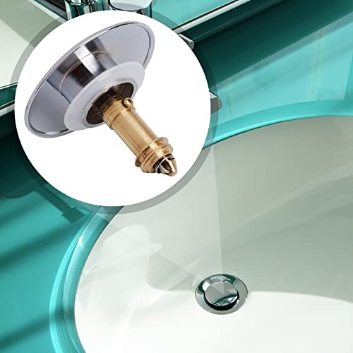 Pop Up Click Clack Plug 66mm Solid Brass Universal Basin Pop-up Drain Stopper Push Sink for Kitchen Bathtub Bathroom Basins Plugs Replacement (1Pcs) - Image 3