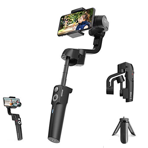 MOZA Handheld Smartphone Gimbal Stabilizer Mini-S with Flexible Extension Pole Support for Android iPhone Easier Self-Shooting Multiple Modes Wider Angle