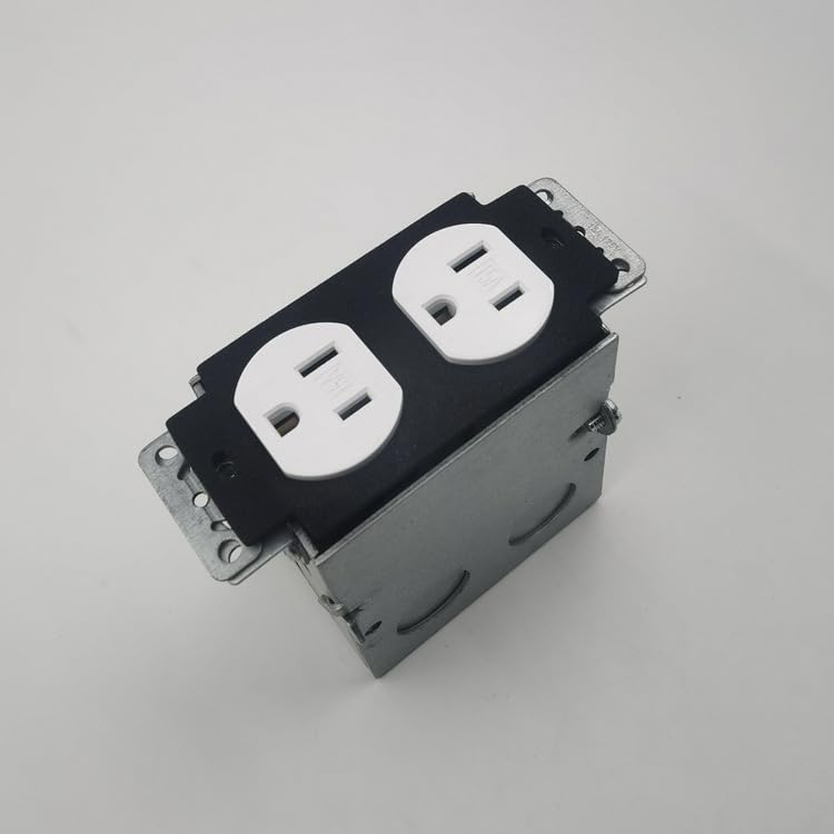 Flip Lid Cover Floor Box kit, 5” x 2.87” 1-Gang Cover, 20A Tamper-Weather Resistant Receptacle Outlets, Watertight Gasket, Corrosive Resistant Hardware, Silver