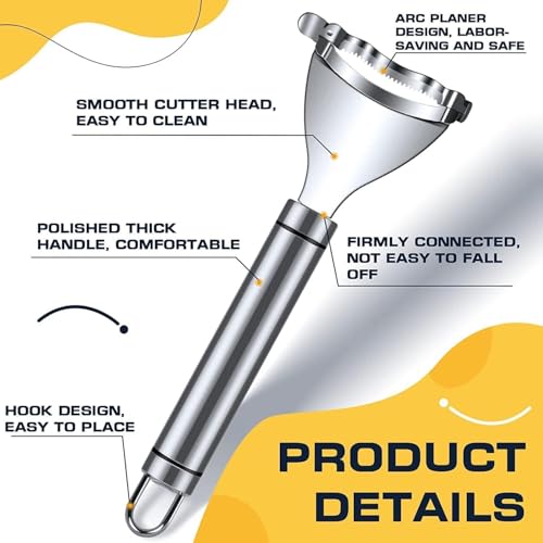 Image of Stainless Steel Corn Peeler Tool | Corn Cob Stripper & Kernel Remover | Sharp Blade, Ergonomic Grip | Easy Clean Sweet Corn Cutter Kitchen Gadget (1)