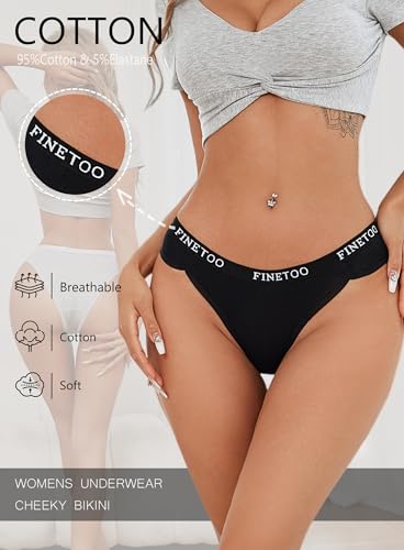 Womens Underwear Cotton Cheeky Hipster Panties Sexy Breathable Stretch Underwear Elastic Waistband Bikini 5 Pack2