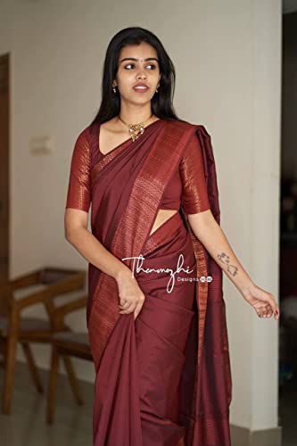 Image of Avantika Fashion Women's Trendy Kanjivaram Soft Lichi Silk Saree With Blouse Piece