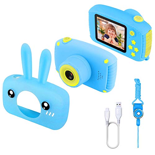 Diswoe Kinder Kamera, Digitale Kamera für Kinder HD 1080p Kinderkamera 1200 Megapixel Kids Camera mit 2,0 Zoll Farbdisplay, Wiederaufladbar Actionkameras Camcorder Spielzeug Kamera für Kinder (Blau)