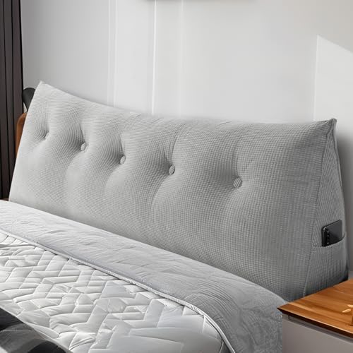 Huatean Home Headboard Pillow Queen, Backrest Triangular Wedge Pillow Headboard Queen, Large Cushion...