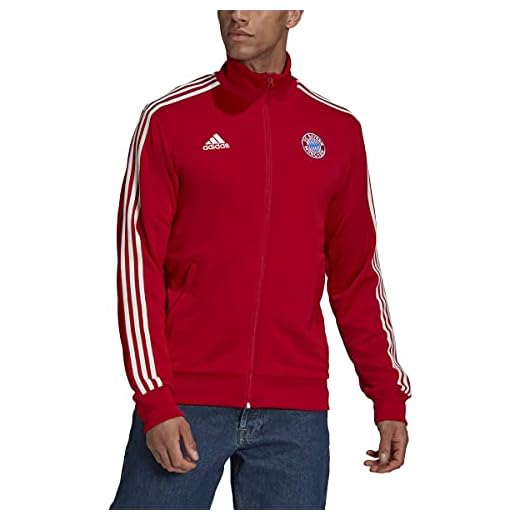 adidas FC Bayern 2021-22 3-Stripes Track Top (FCB True Red, X-Large)