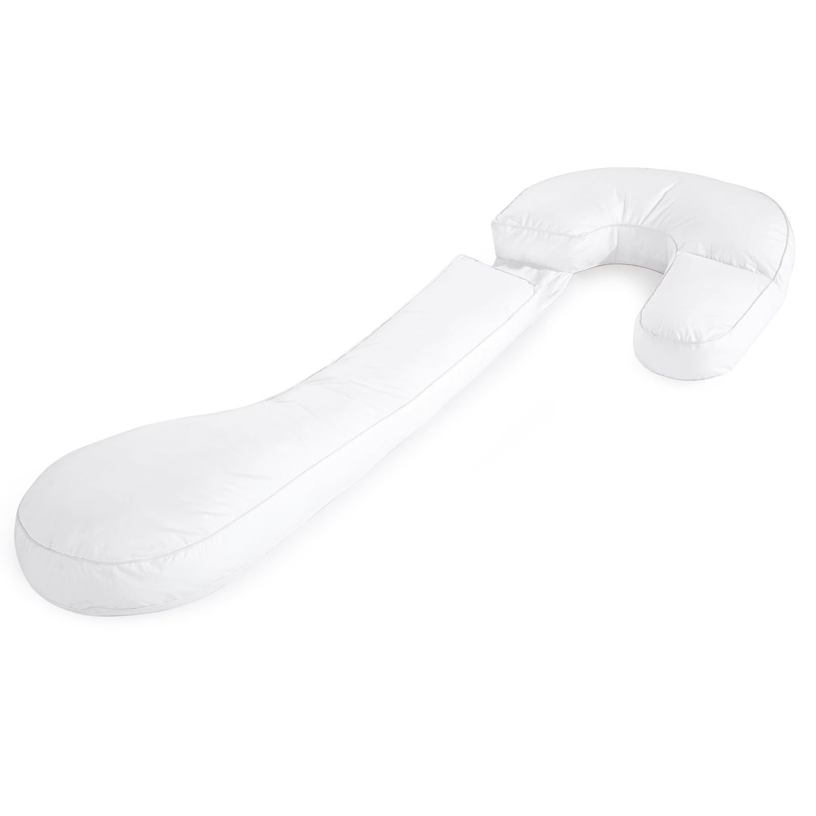 MABOZOO Swan Body Pillow for Side Sleeper,Extra Large Knee Pillow for Sleeping,Long Body Pillow for Adults,Huggable Pregnancy Pillow,100% Cotton Cover J Shaped Maternity Pillow