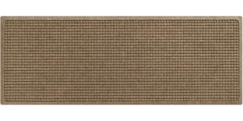 WaterHog Squares Front Door Mat Indoor Outdoor Entrance, Absorbent All-Weather Doormat with Non-Slip Rubber Backing, Dirt & Moisture Trapper, Low Profile, Easy Clean, Made in USA, 22'x60' Camel