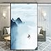 No Glue Decorative Privacy Frosted Window Film Hazy Landscape Pattern Glass Door Window Covering Window Decals Window Sticker for Home Office 60x90cm