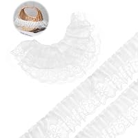 10 Meter Rüschen Band,Doppellagiger Plissierter RüschenSpitze,Rüschen Spitzenband für Heimwerker Nähen,Basteln,Hochzeit Deko,Kostümverzierungen,Geschenkverpackung(10m ×5cm)