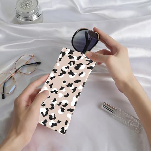 Image of Anikathy 2Pcs Sunglass Eyeglass Glasses Case Soft PU Leather with Cleaning Cloth Portable Glasses Pouch Bag for Men Women