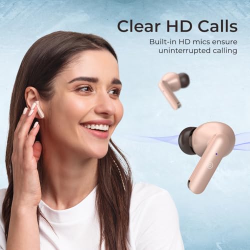 Image of pTron Basspods P81 in-Ear Wireless Earbuds, Pristine Sound, 32Hrs Playtime, Clear Calls TWS Earbuds, Bluetooth V5.1 Headphone, Type-C Fast Charging, Voice Assist & IPX4 Water Resistant (Brown)