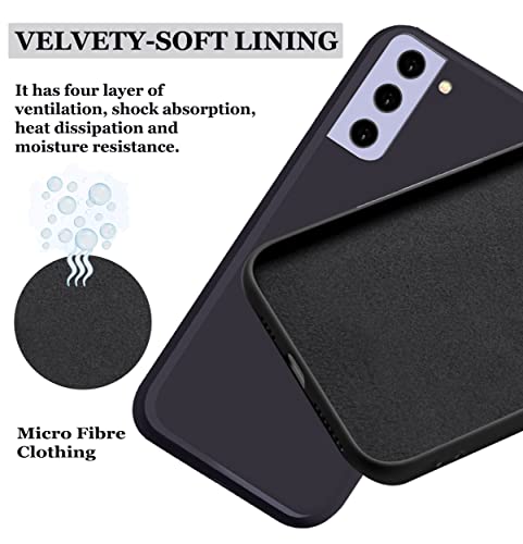 Image of A rtistque Liquid TPU Silicone Matte Shockproof Flexible with Camera Protection Soft Back Cover Case for Samsung S21 Plus - Black