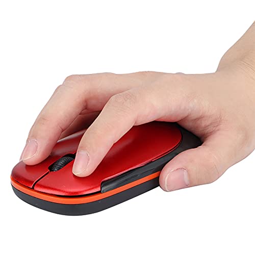 Silent Wireless Mouse, 2,4 GHz Wireless Optical Mouse, 1200 DPI, 6 toetsen, Ultra Slim Wireless Mouse voor PC Computer, laptop, Mac OS, XP (rood) - Afbeelding 4