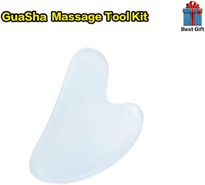 Gua Sha Massage Tool - Ollimy 100% Natural Jade Gua Sha Scraping Massage Tool- Gua Sha Facial Tool for SPA Acupuncture Therapy Trigger Point Treatment on Face Back,Arms,Neck,Shoulder (Blue)