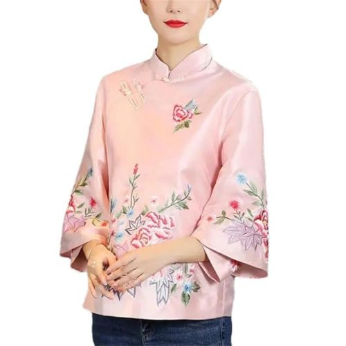 Veste Tang brodée de style chinois rétro veste ethnique femme col top automne