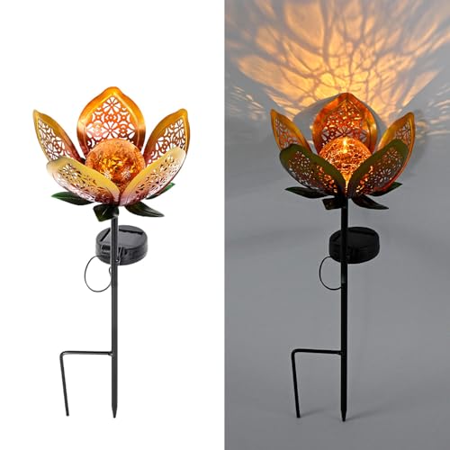 YMTengFei Solar Lights Outdoor Garden Decor,LED Lotus Flower Lamp,...