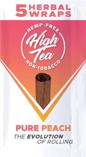 Non Tobacco - Envolturas para fumar a base de hierbas naturales, melocotón puro, 25 envolturas autoenrollables, hechas de hojas de té