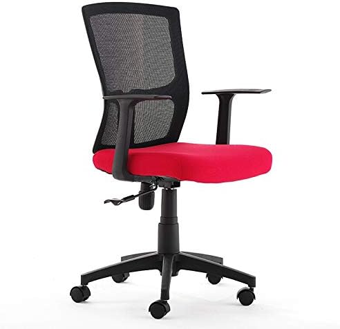 Office Chair High-Back Mesh Ergonomic Drafting Chair Tall Office Chair Standing Desk Stool with Adjustable Foot Ring and Arms (Color : Black) (Rose Red)