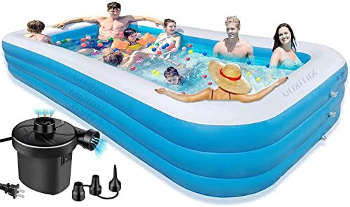 Image of Best Way Swimming Pool Inflatable Bath Tubs for Adults Spa Swimming Bath Tub with Pump 10 Feet Blue (with Electric Pump)