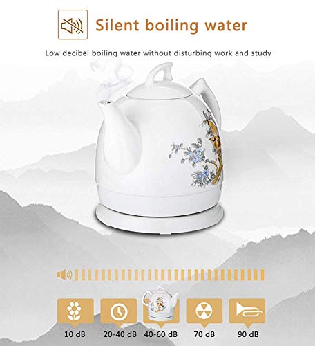 Hervidor eléctrico cerámico sin cable blanco 1.0L 1000W miniatura 2