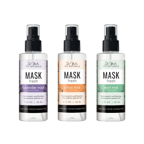 Dr. Wardâ€™s Face Mask Refresher Spray Mist - 3-Pack - All Natural Essential Oil Cleansing Fabric Deodorizer Spray, 2 fl oz (60 ml) each