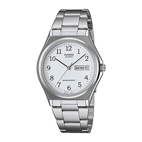 casio enticer analog white dial men's watch