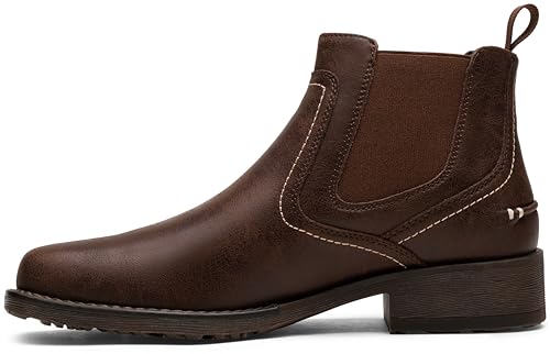 Image of Jousen Chelsea Boots Men Square Toe Ankle Mens Dress Boots Casual Slip On Boots for Men