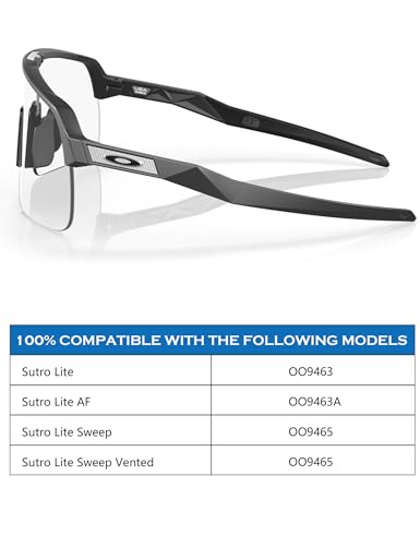 Image of Replacement Wicket for Oakley Sutro Lite OO9463 /Sutro Lite AF OO9463A /Sutro Lite Sweep OO9465 (Vented) Sunglass - 1 Pair(Black)