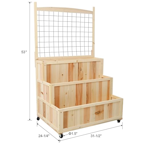 Jardinera exterior de madera elevada para cuidar la espalda 3