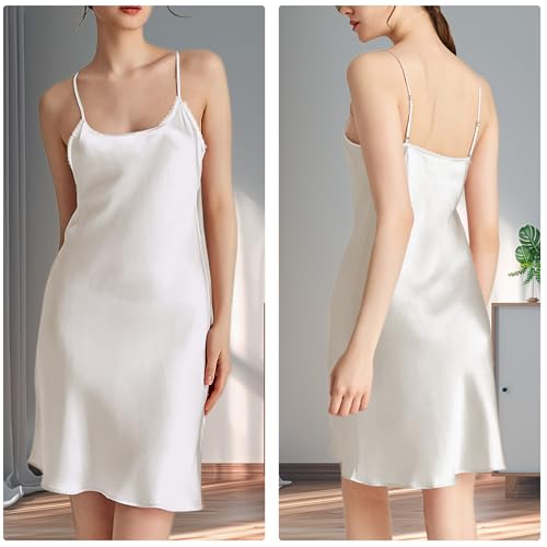 Image of Luxurious 100% Mulberry Silk Chemise - 19 Momme Sleeveless Nightgown