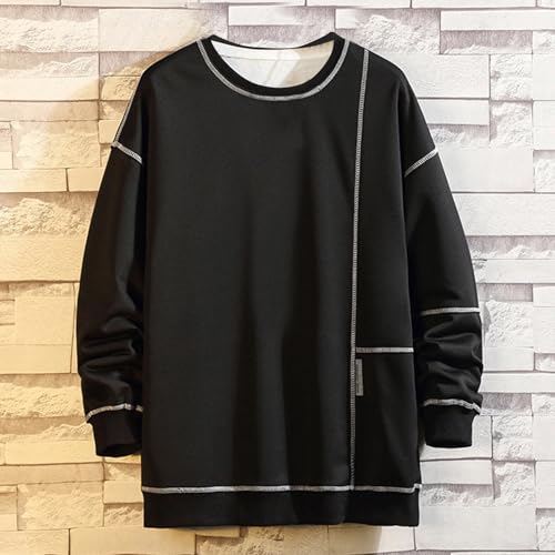 Hoodies for Men Fall Winter 2025 Trendy Pullover Sweatshirt Long Sleeve Oversized Crewneck Jacket with Pockets2