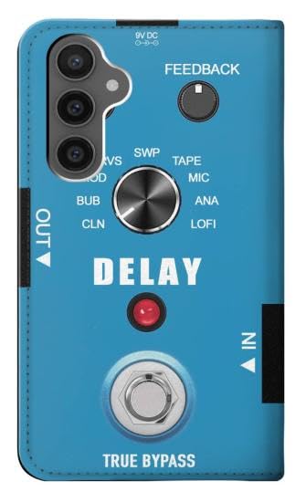 RW3962 Guitar Analog Delay Graphic PU Leather Flip Case Cover for Samsung Galaxy S23 FE