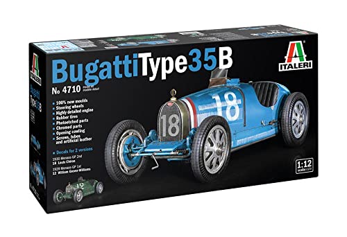 Italeri 4710S 1:12 Bugatti Type 35B - Modellbau, Bausatz, Standmodellbau, Basteln, Hobby, Kleben, Plastikbausatz, detailgetreu, Unlackiert