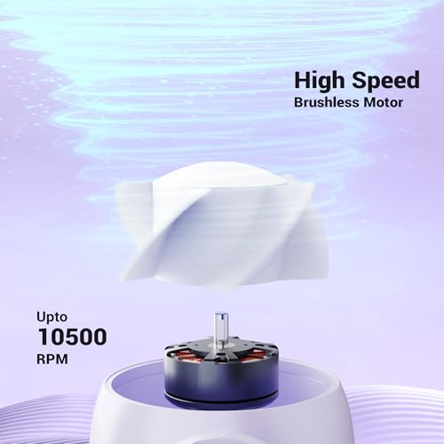 Image of Zebronics Heat Buster 100, Mini Portable Hand Fan, 10500 RPM, 3 Speed Modes with Brushless Motor, Upto 5.4m /s Airflow, Type C Charging, for Travel, Makeup, Office, Home (Purple)