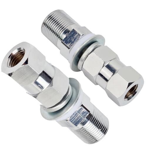 Image of (2pcs) Heavy Chrome-Plated Brass SO-239 Stud Mount CB Ham Radio Antenna Adapter for 3 /8-24 Threads Mount, fit Any 1 /2 inch Hole
