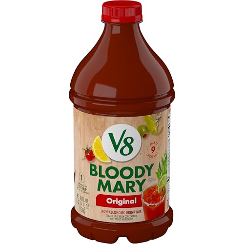V8 Bloody Mary Mix, jugo de verduras para cócteles Bloody Mary, botella de 46 onzas líquidas