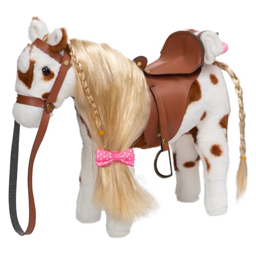 HollyHOME Appaloosa Horse Stuffed Animal Pretty Pony Plush Toy Pretend Play Horse 11 inches