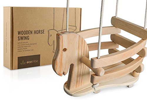 Ecotribe Wooden Horse Toddler Swing -...