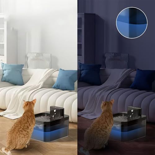 Fuente de agua automática para gatos 2.2L, azul miniatura 5