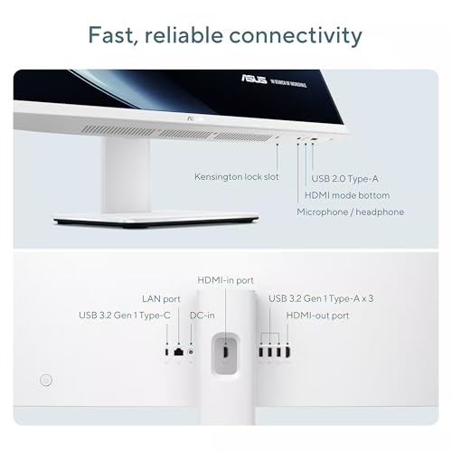 Image of ASUS 27 inch FHD Touchscreen All-in-One Desktop Computer, AMD Ryzen AI 7 350 (up to 5.0GHz), 64 GB DDR5 RAM, 1 TB SSD, AMD Radeon 860M Graphics, Wi-Fi 6, Copilot Key, Keyboard & Mouse, Windows 11 Pro