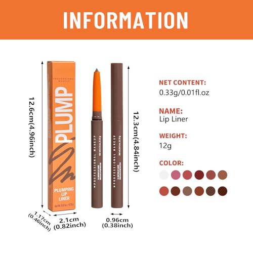 Image of Retractable Lip Liner Pencil for Shaping & Sculpting Lips,Creamy Matte Gel Crayon Lip Liner Pencil delineador de labios,Long Lasting Waterproof Lipstick LipLiner (09#, 1 Count (Pack of 1))